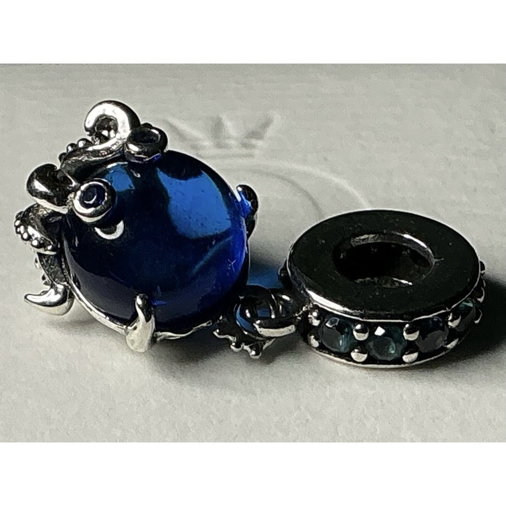 Pandora Blue Crab Dangle Charm S925 Blue Murano Glass Ocean Sea Life